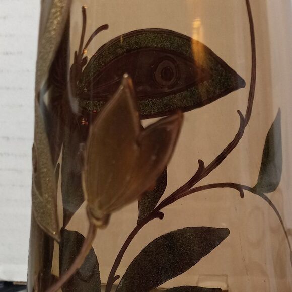 Vintage Amber Glass Decanter and 6 Cordial Glasses - Picture 6 of 12